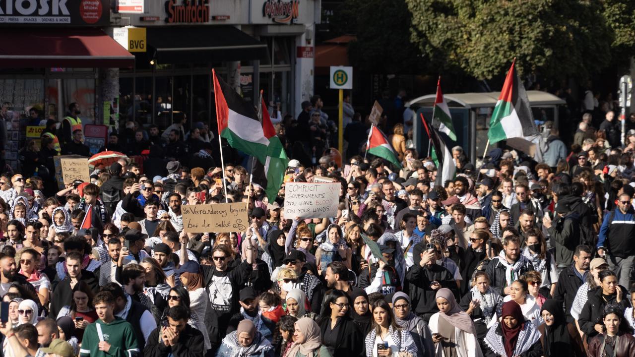 Berlin'de düzenlenen Filistin'e destek