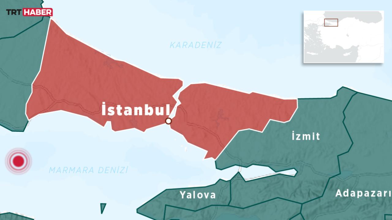 Marmara'da 5 büyüklüğünde deprem