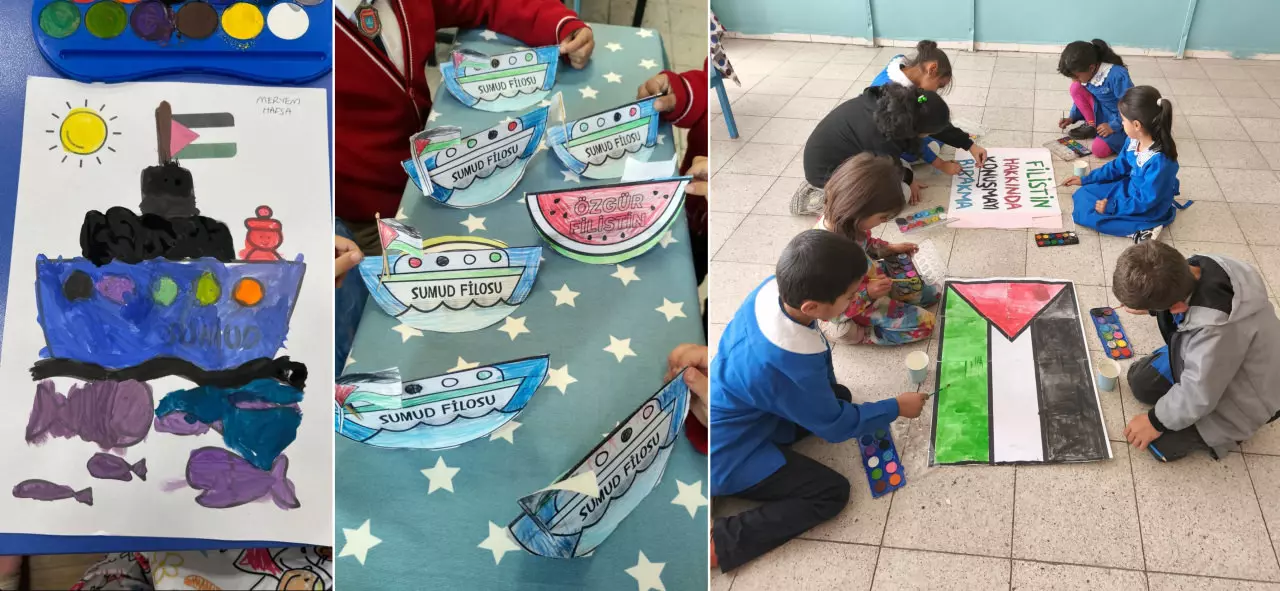 Bütün okullardan Filistin’e bin selam! Öğrencilerden duygulandıran 7 Ekim etkinlikleri