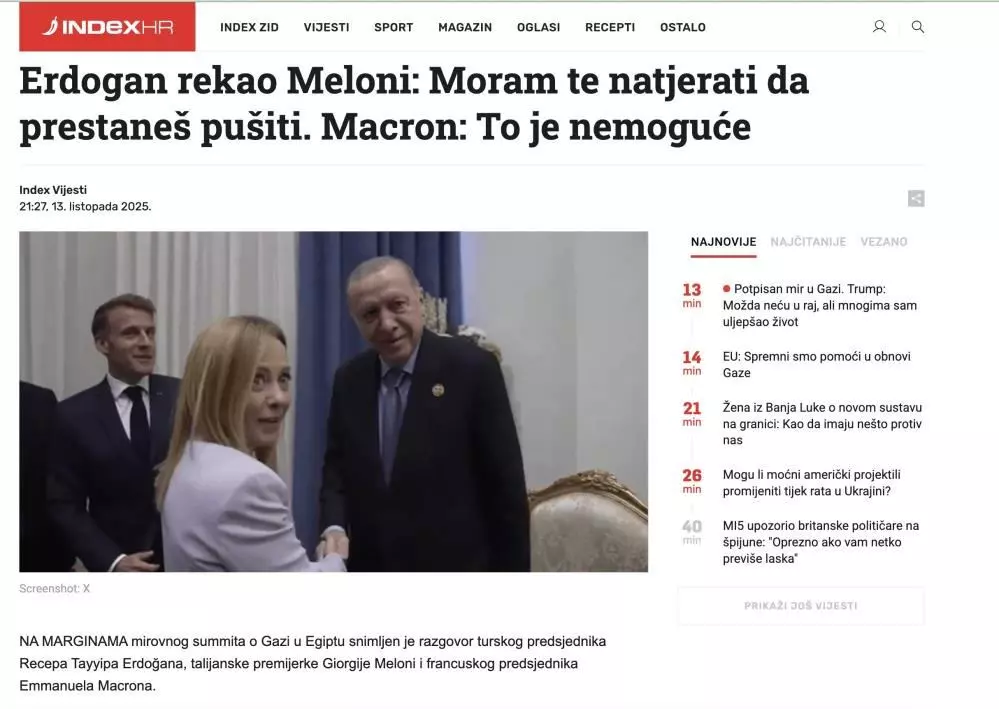 Dünya o diyaloğu konuşuyor: Erdoğan'ın Meloni'ye "sigarayı bırakma" tavsiyesi manşetlerde!