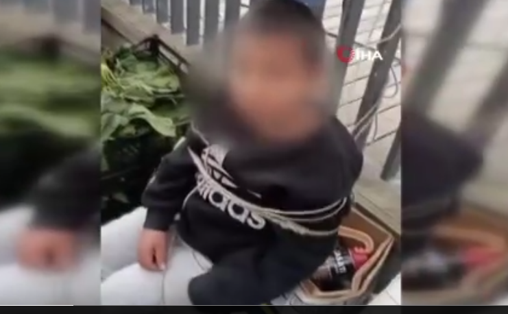 Utandiran Görüntüler: Hırsızlık İddiasıyla Çocuğu İple Bağladılar