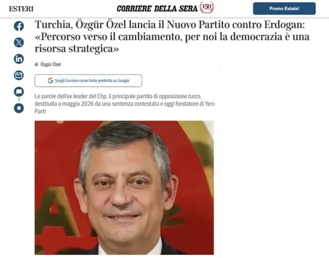 Özgür Özel Türkiye'yi İtalya'dan Şikayet Etti