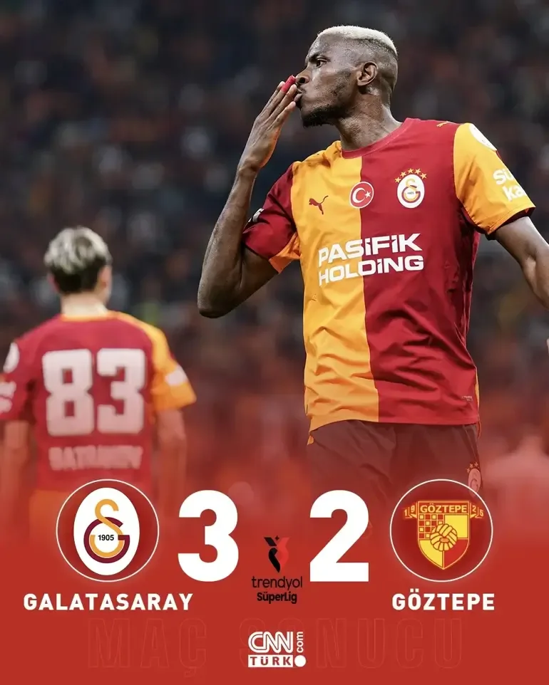 Galatasaray 3-2 Göztepe Maç Özeti | Osimhen şov yaptı, Aslan kazandı