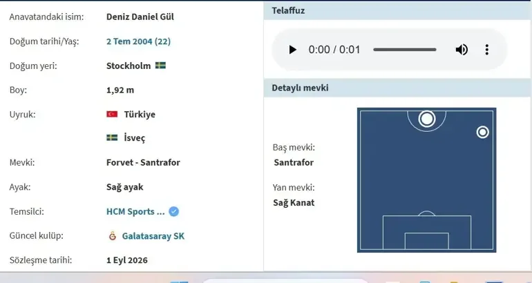 GALATASARAY DENİZ GÜL TRANSFER HABERİ: Milli Yıldız Deniz Daniel Gül Mevki Ne, Kimdir, Kaç Yaşında? Deniz G...