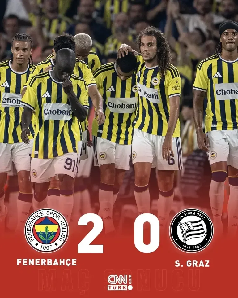 Fenerbahçe, Sturm Graz'ı 2-0 Mağlup Etti