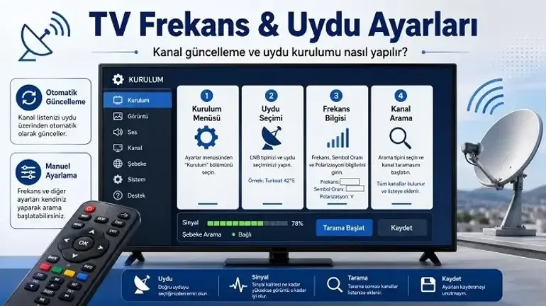 TÜRKSAT 4A Frekans Bilgileri ve Kanal Ayarları