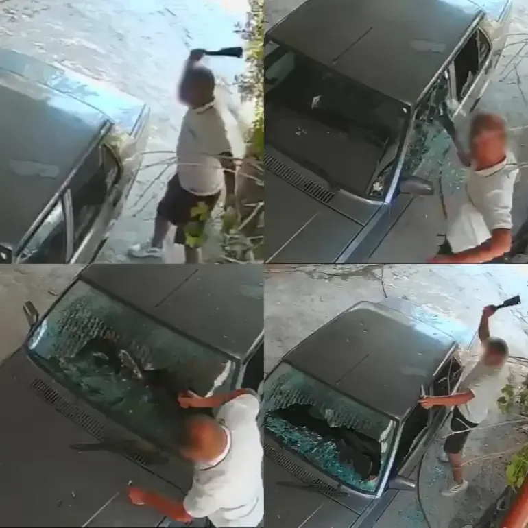 Mersin'de Satırlı Saldırı: Araç Paramparça Edildi